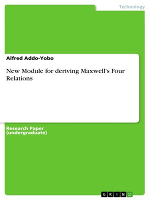 cover image of New Module for deriving Maxwell's Four Relations